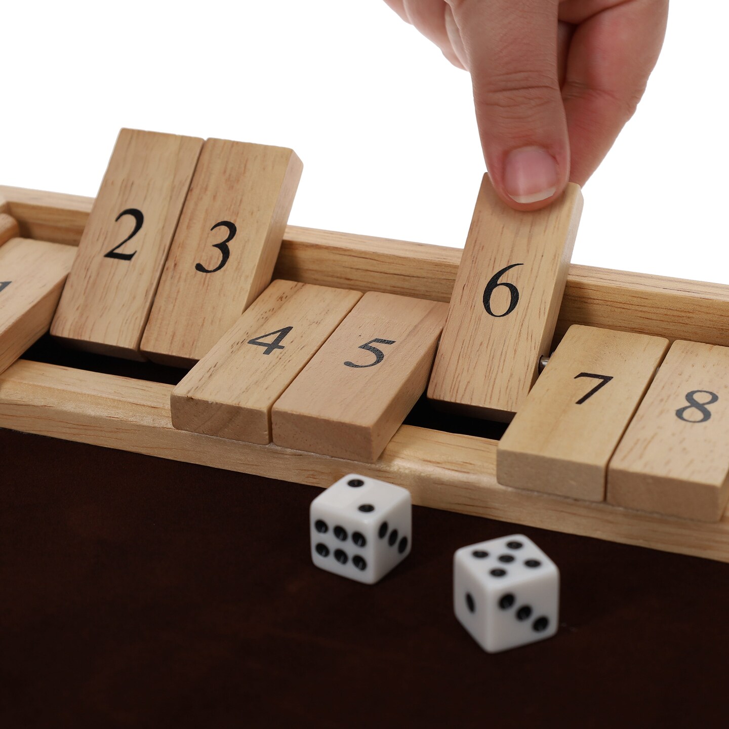 WE Games 12 Number Shut the Box Board Game, Natural Wood, 13.5 in.