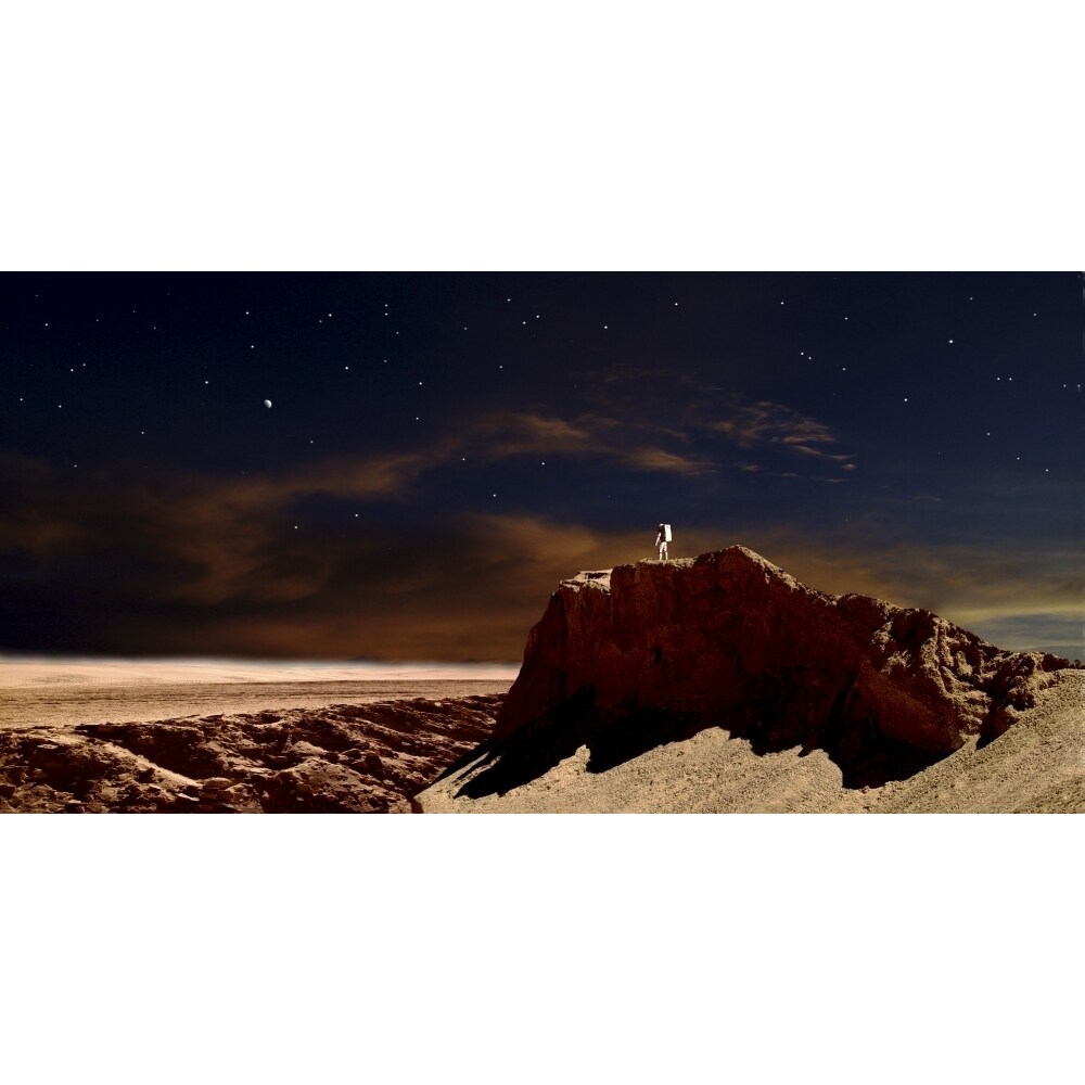 Artists Depiction Of A Lone Astronaut On Another Planet Poster Print
