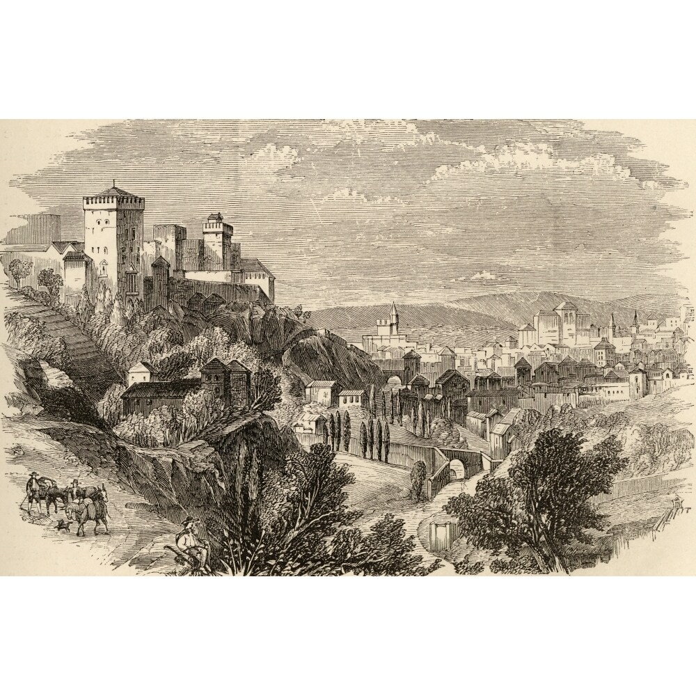 Posterazzi Granada And The Alhambra Spain From The Book Spanish Pictures By The Rev Samuel Manning Published 1870 Print