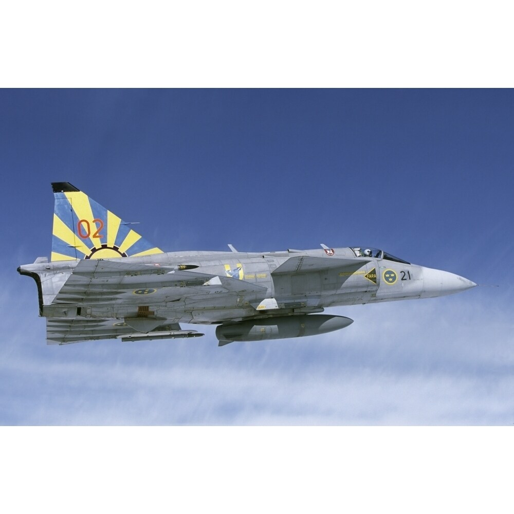 Posterazzi Saab JA 37 Viggen fighter plane of the Swedish Air Force Poster Print