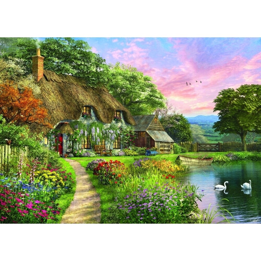Sunset Country Cottage Poster Print By Dominic Davidson