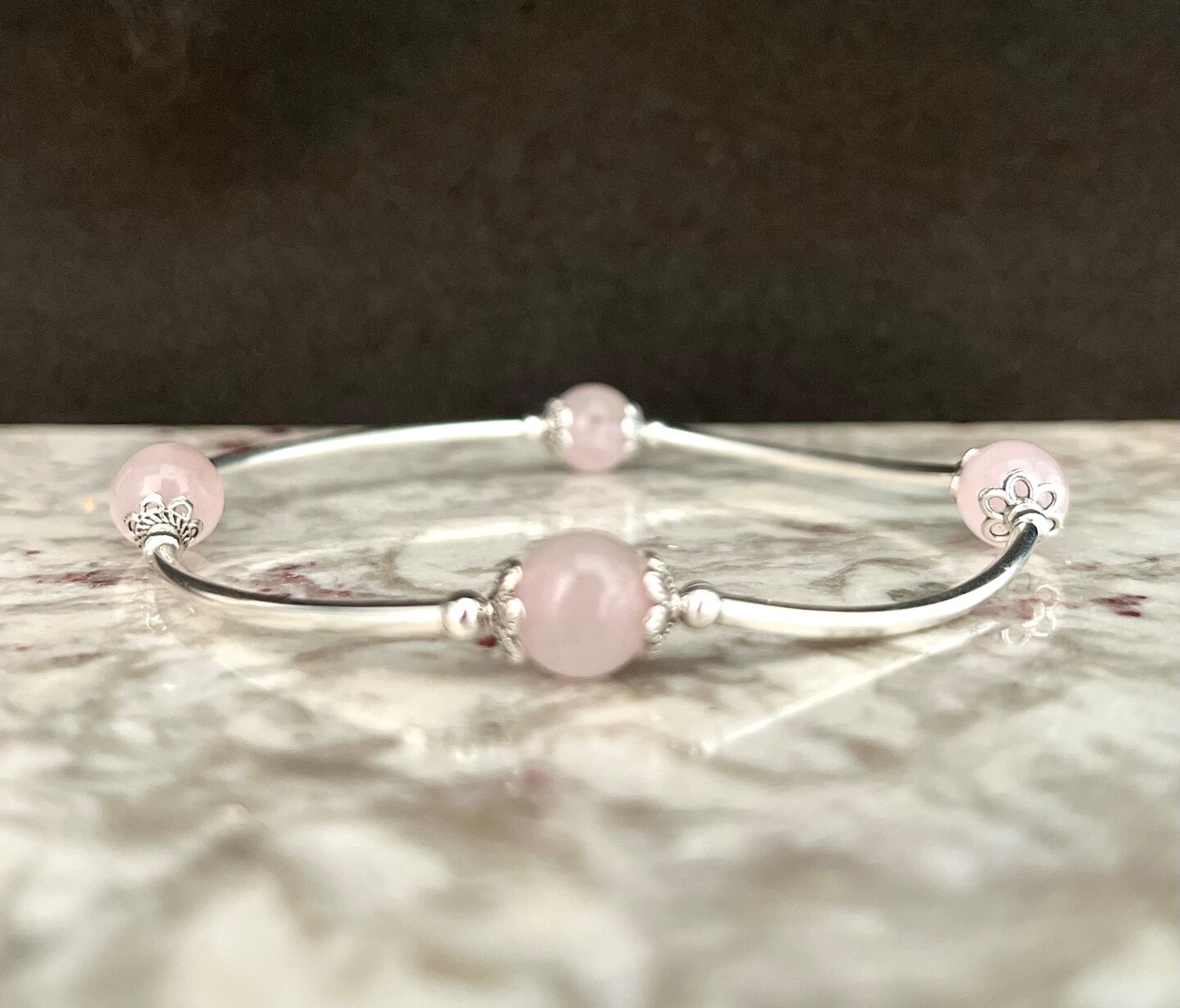 Natural Stone Healing Rose Quartz Spiritual Calming Reiki Mental 2024 Health Bracelet