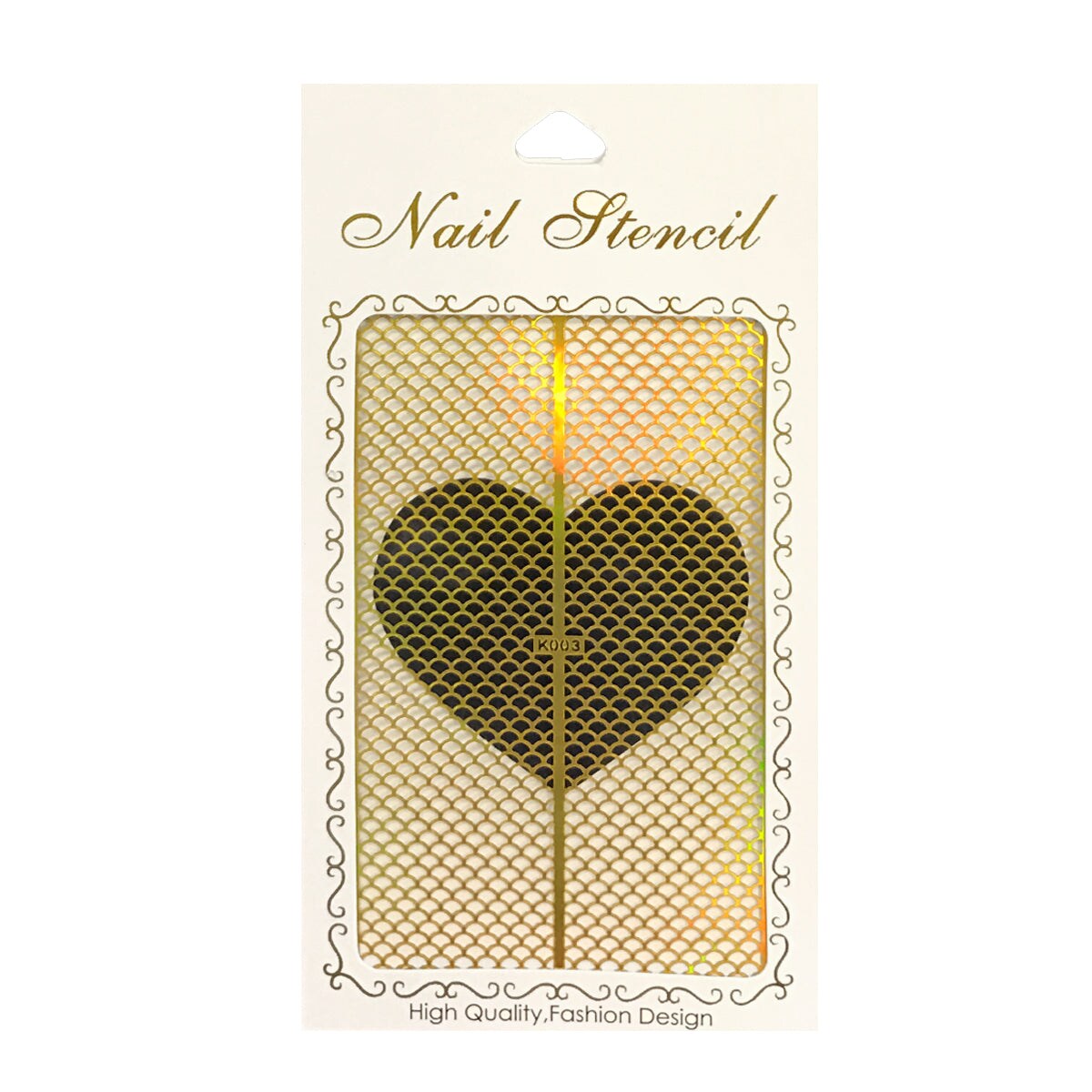 Wrapables Gold Nail Art Guide Large Nail Stencil Sheet - Fish Scale