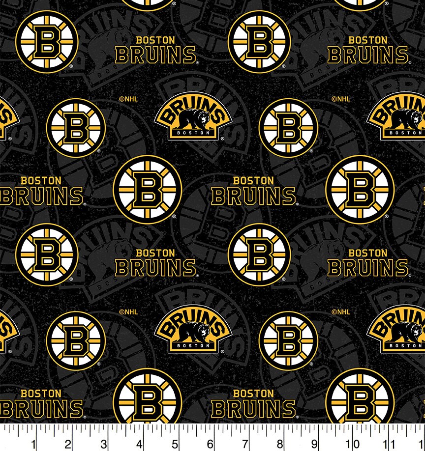 Sykel Enterprises NHL Team Cotton Fabric-Boston Bruins Tone on Tone Cotton Quilting Fabric