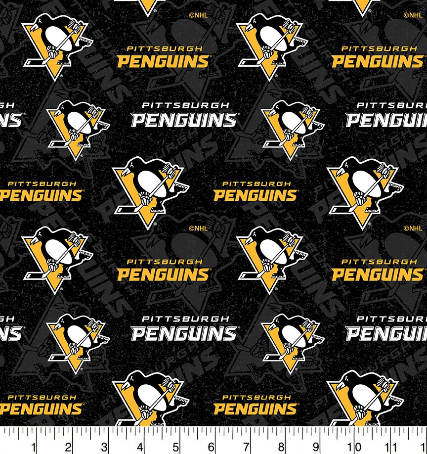 Sykel Enterprises NHL Team Cotton Fabric-Pittsburgh Penguins Tone on Tone Cotton Quilting Fabric