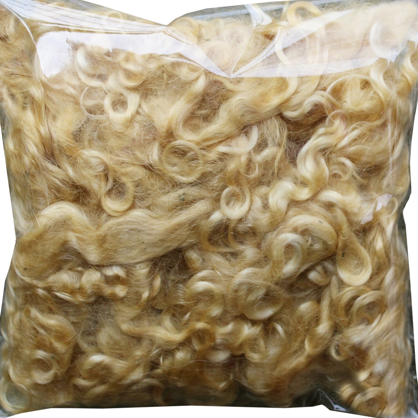 BLONDE MOHAIR LOCKS. Organic Hand-Dyed Curly Wool for Rooting Doll Hair, Felting, Blending, Spinning. 1oz