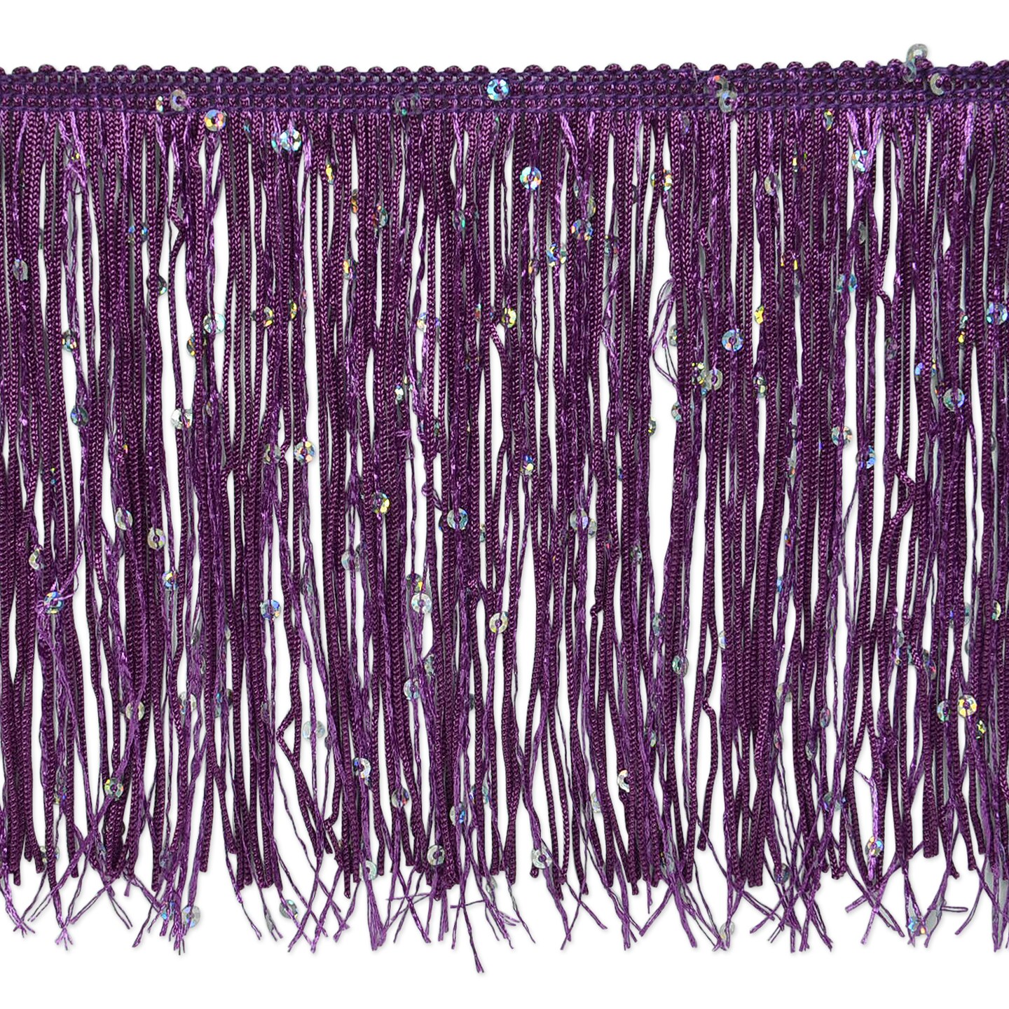 20 Yards of 6" Starlight Hologram Sequin Chainette Fringe Trim | 20 yard cut