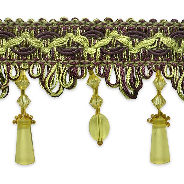 10 yards of Rectangular and Circle Beaded Fringe Trim | 10 yard cut