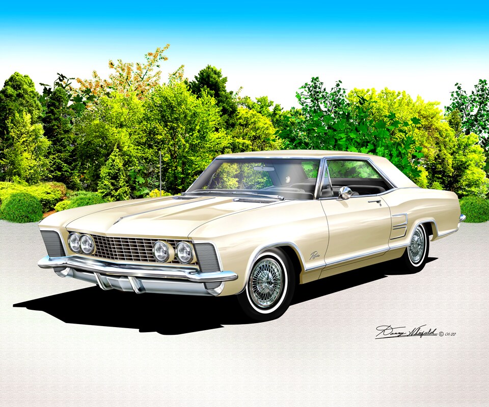1963-1964 Buick Riviera - Desert Sand | Car Art Prints by Danny Whitfield | Car Enthusiast Wall Art