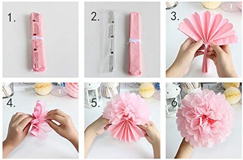 Baby Girl Baby Shower Decorations, It is a Girl Banners and Paper Lantern Paper Flower Pom Poms(Pink White Grey)