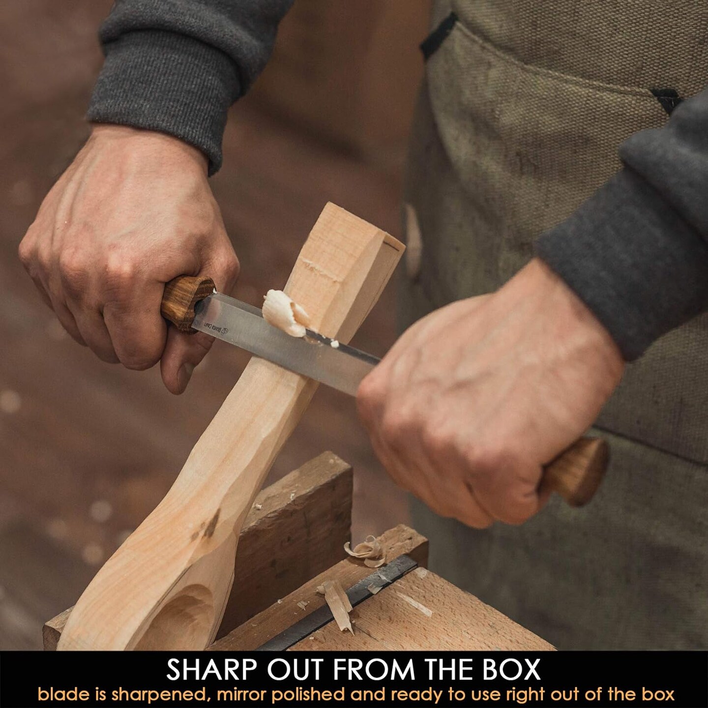 BeaverCraft Draw Knife DK1-4,3" Straight Shave Wood Carving Tools Woodworking Hand Tool Wood Carving Draw Knife