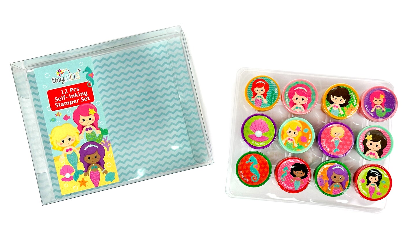 TINYMILLS 12 Pcs Mermaid Stamp Kit