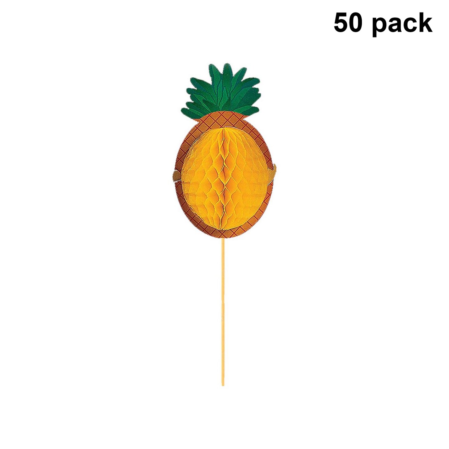 Tissue Paper Pineapple Picks | Party Supplies 5 in x 2 in | Raheev®
