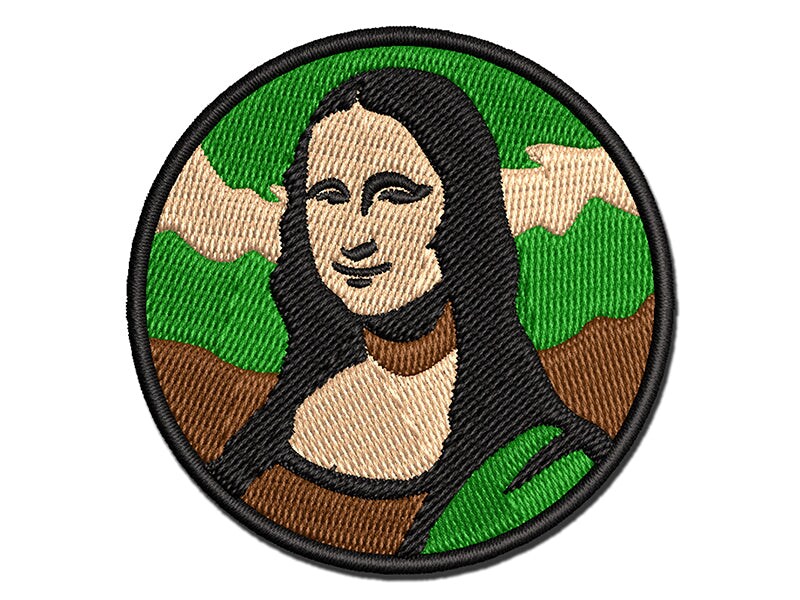 Mona Lisa Painting by Leonardo Da Vinci Multi-Color Embroidered Iron-On or Hook &#x26; Loop Patch Applique