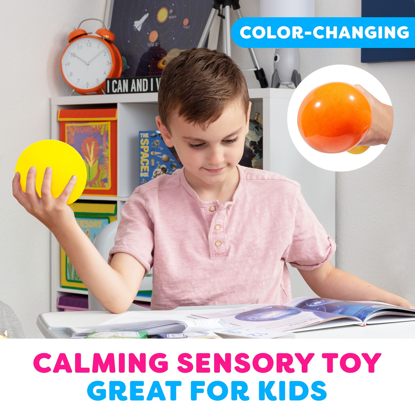 Power Your Fun Arggh Stress Ball for Adults and Kids - Yellow/Orange