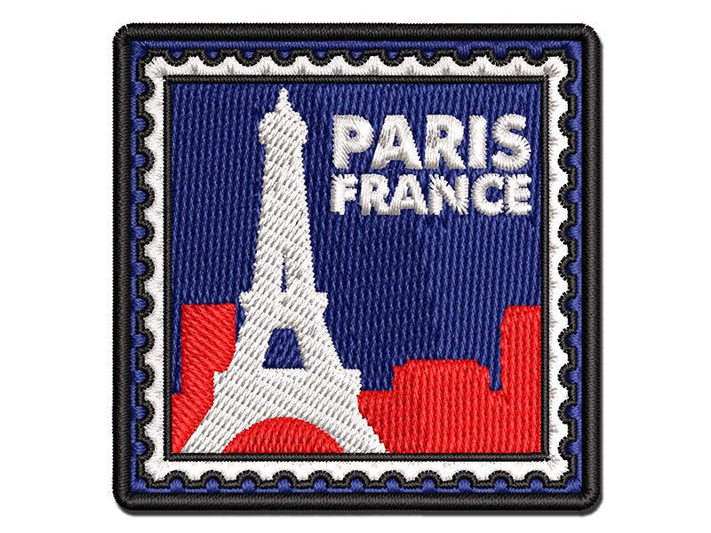 Paris France Eiffel Tower Destination Travel Multi-Color Embroidered Iron-On or Hook &#x26; Loop Patch Applique
