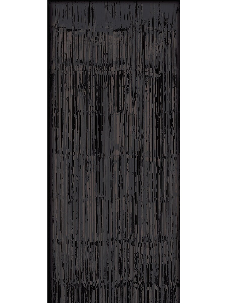 Black Tinsel Foil Fringe Door Window Curtain Party Decoration 37&#x22; x 8&#x27;