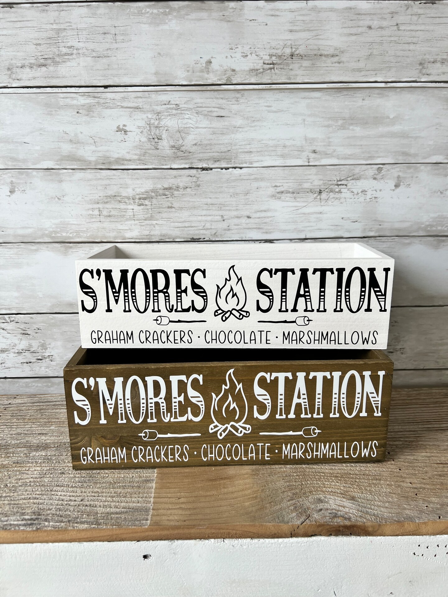 S'mores Station, S'mores station wood box, S'mores wood tray, S'mores ...