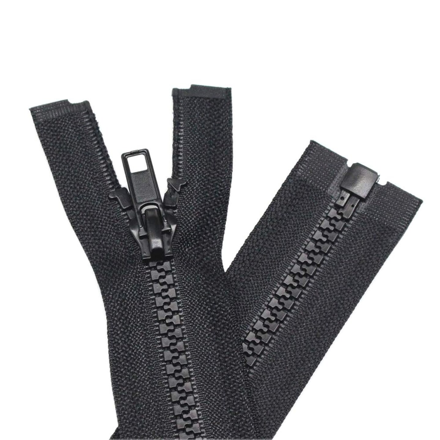 2PCS #5 26 Inch Separating Jacket Zippers for Sewing Coats Jacket Zipper Black Molded Plastic Zippers Bulk (26" 2pc)