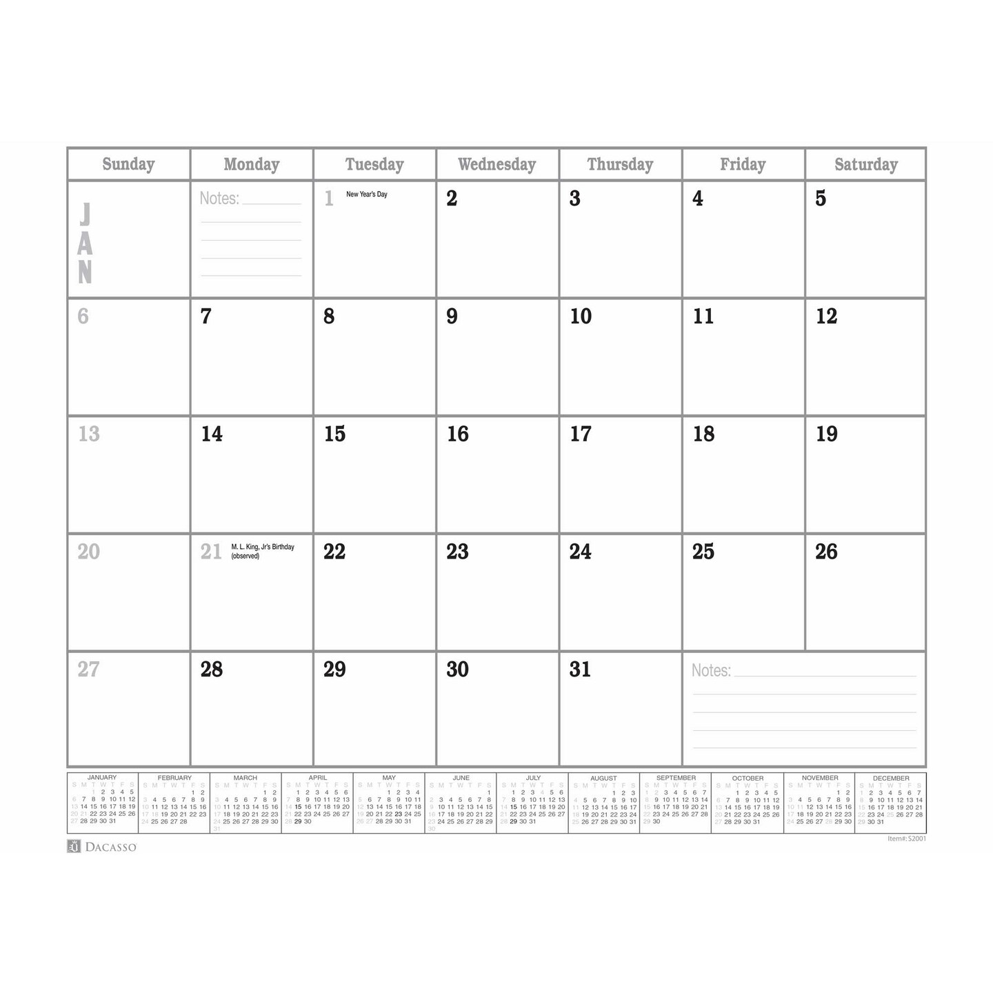 Desk Pad Monthly Calendar Insert Pack, 24.5 x 16 Michaels