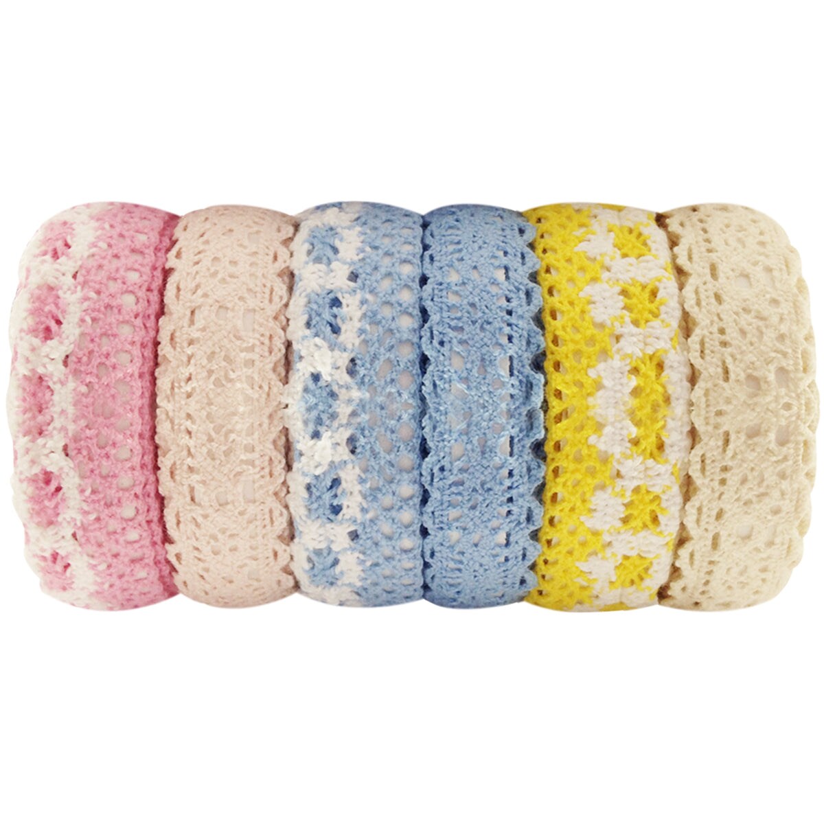 Wrapables Colorful Decorative Lace Tape Collection (set of 6)