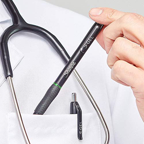 S-Gel, Gel Pens, Medium Point (0.7mm), Black Ink Gel Pen, 12 Count