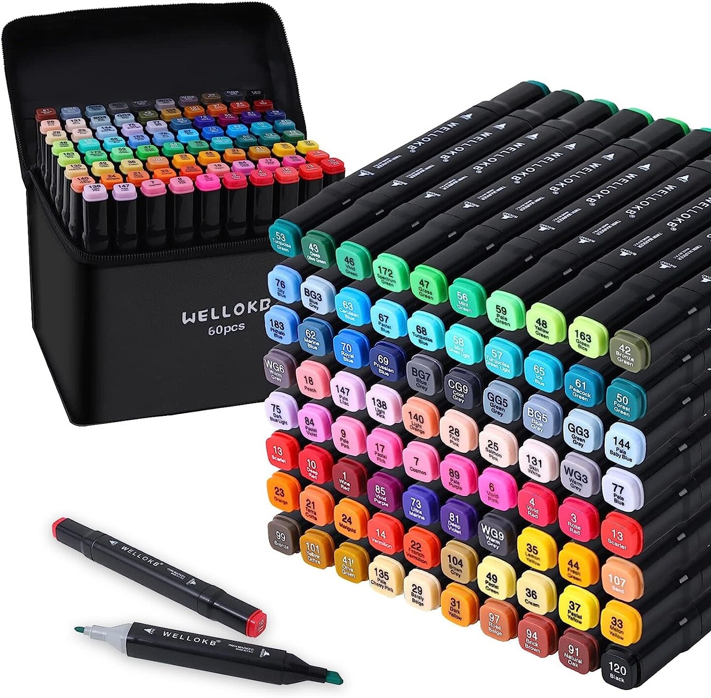 Alcohol Markers,80 Colors Dual Tip Permanent Art Markers for Kids