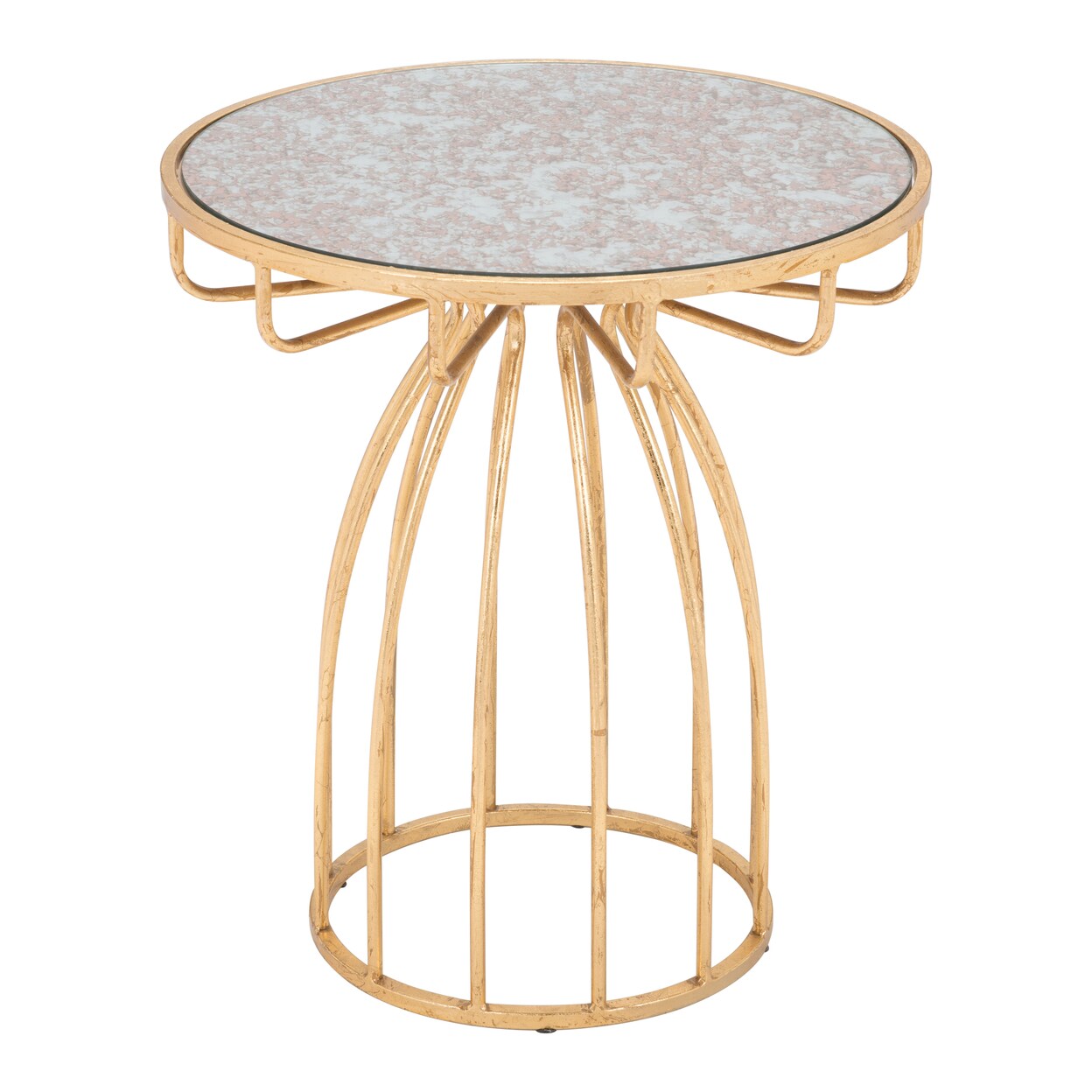 Silo Side Table Gold Circular White Top Modern Decor For Living Room Accent