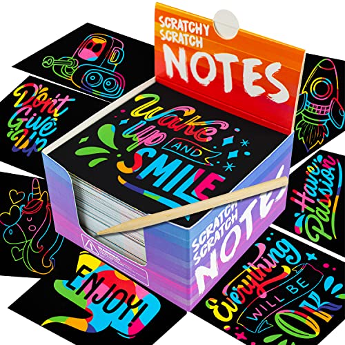 Rainbow Scratch Art for Kids Mini Notes - Great Crafts for Kids & Tweens - Gifts for Teens & Small Gifts for Kids - Fun Arts and Crafts with 150 Scratch Papers, Cool Finds