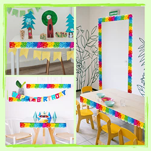 60 Feet Bulletin Board Borders - Confetti Scalloped Rolled Border Trim for Schools, Classrooms, and Offices