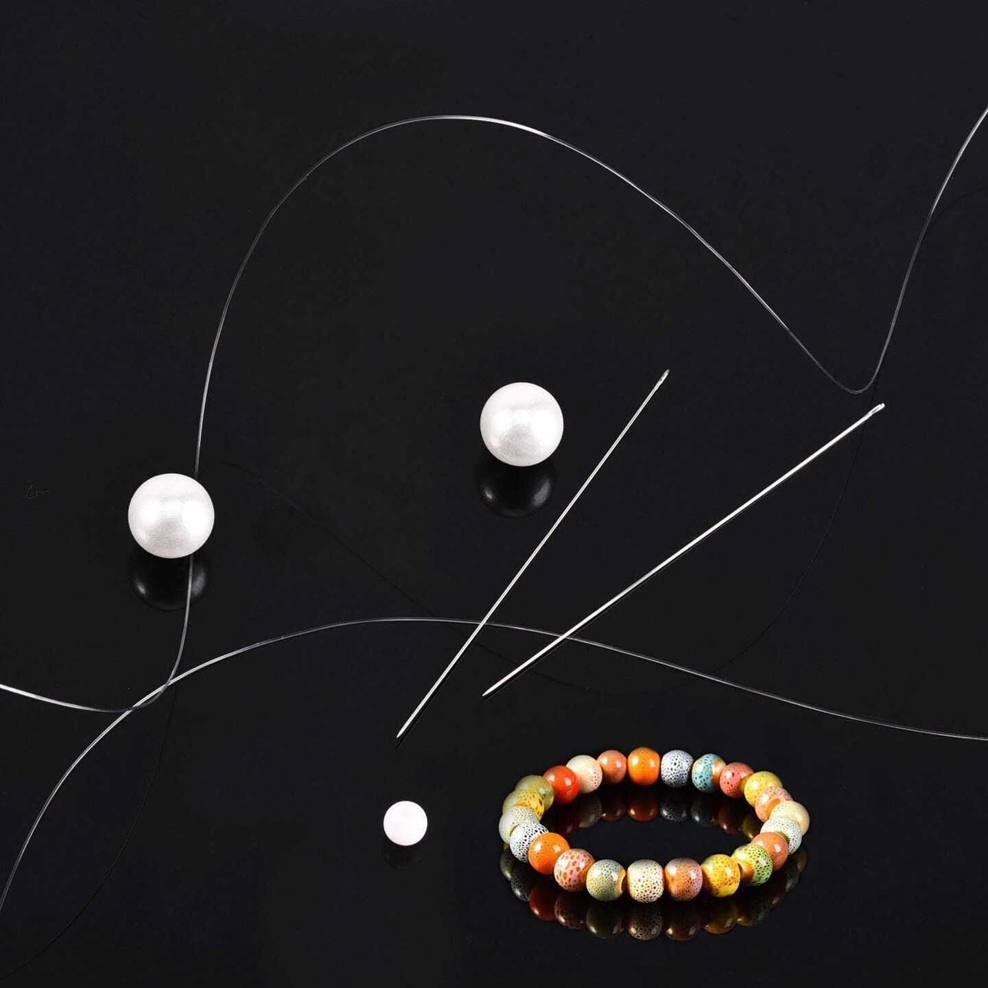 40 PCS Beading Needles, Seed Beads Needles Extra Fine Thin Beading Embroidery Needles Long Straight Beading Thread Needles for Bracelets Jewelry Making with Needle Threaders and Sewing Pin Cushion