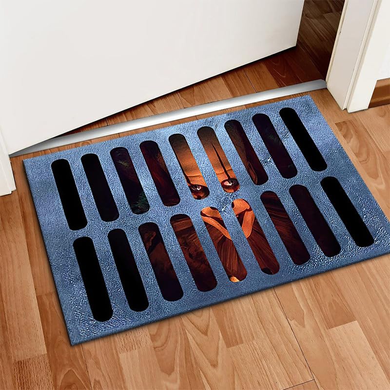 2024 3D Illusion Clown Door Mat Horror Clown Rug Decorations Indoor and Outdoor Welcome Doormat Scary Non-Skid Carpet for Bedroom Oversized Bath Mat (Clown A, 31.5 * 19.7inch)