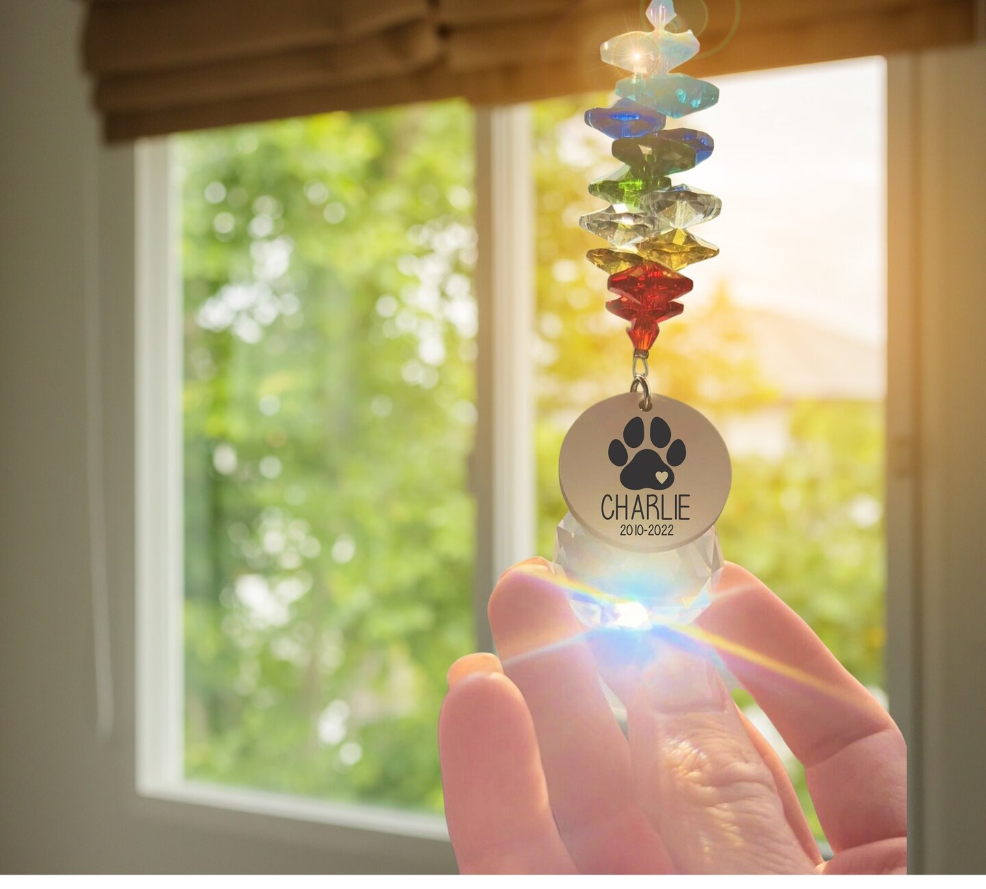 product name is Loss of Pet Sympathy Gift - Pet Memorial Suncatcher