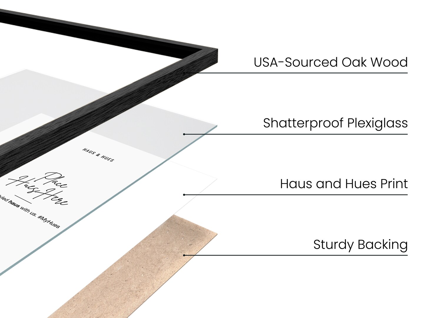 Natural Oak Wood Picture Frame By Haus and Hues