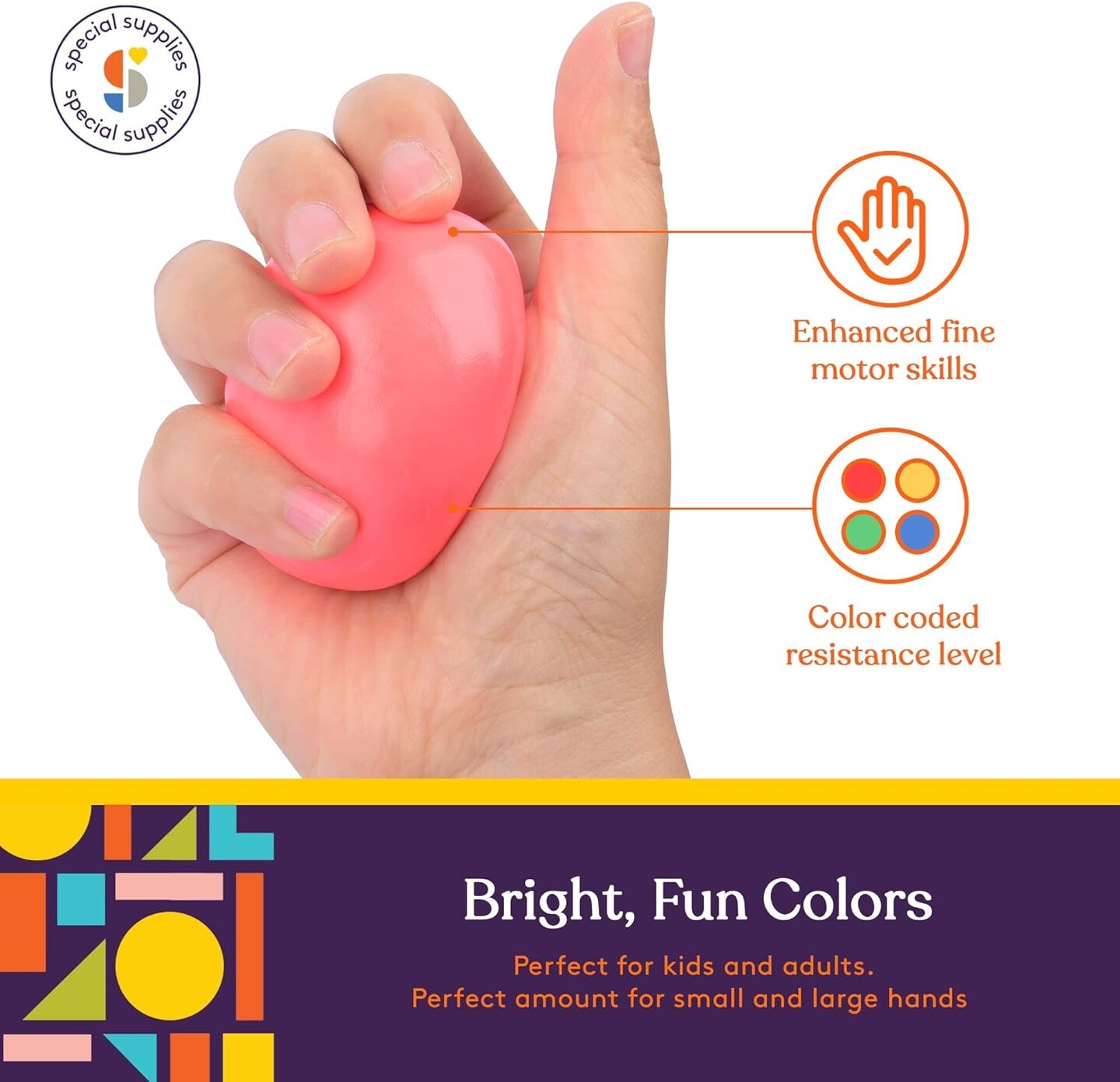 Therapy Putty for Kids and Adults - Resistive Hand Exercise Stress Relief Therapy Putty Kit, Set of 4 Strengths, Three Ounces of Each Putty