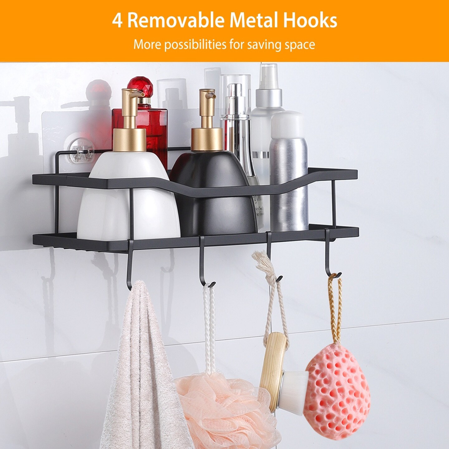 2 Tier Shower Caddy Shelf Holder Bathroom Kitchen Storage Rack