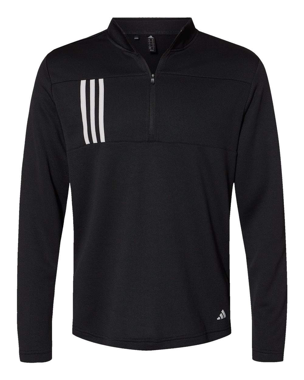 Adidas® 3-Stripes Double Knit Quarter-Zip Pullover, Size: S, Color