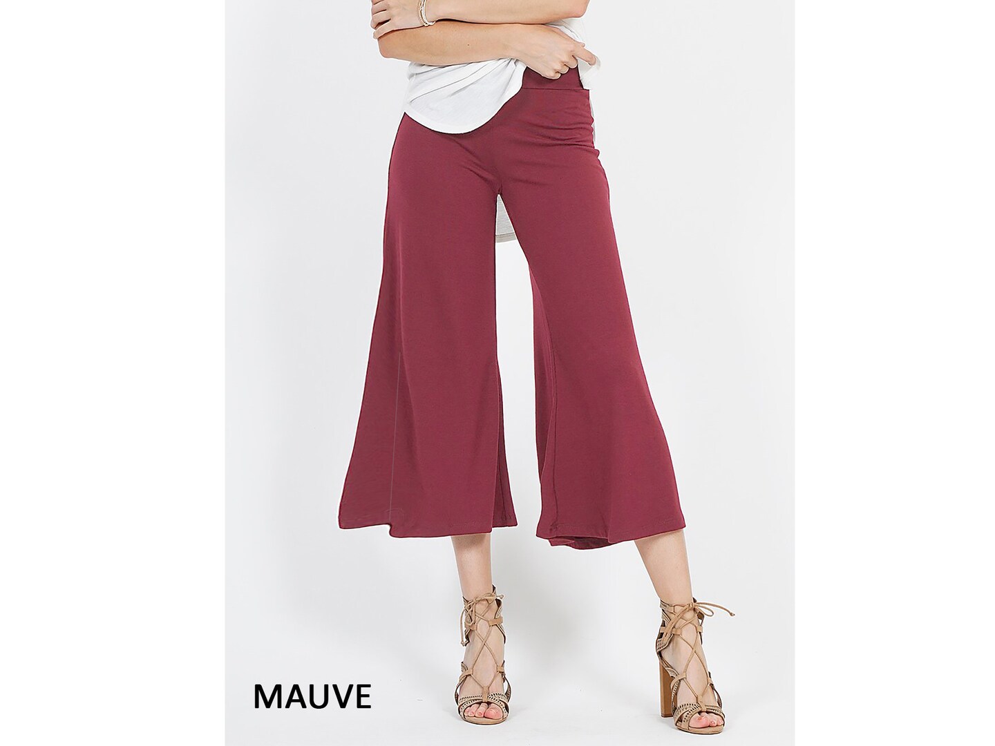 Upcycled Wide Leg Gaucho Pants with Folded Over Waist Band, Available in Custom length, Petite, Tall, Standard,  Handmade in USA - image9