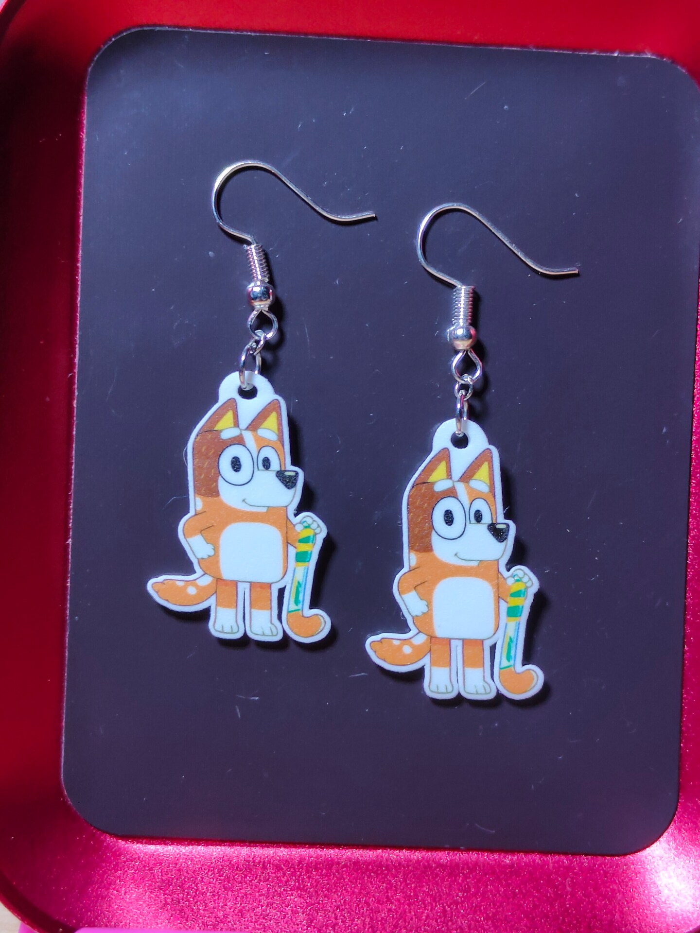 Bluey Chili Fan Art Earrings | MakerPlace by Michaels