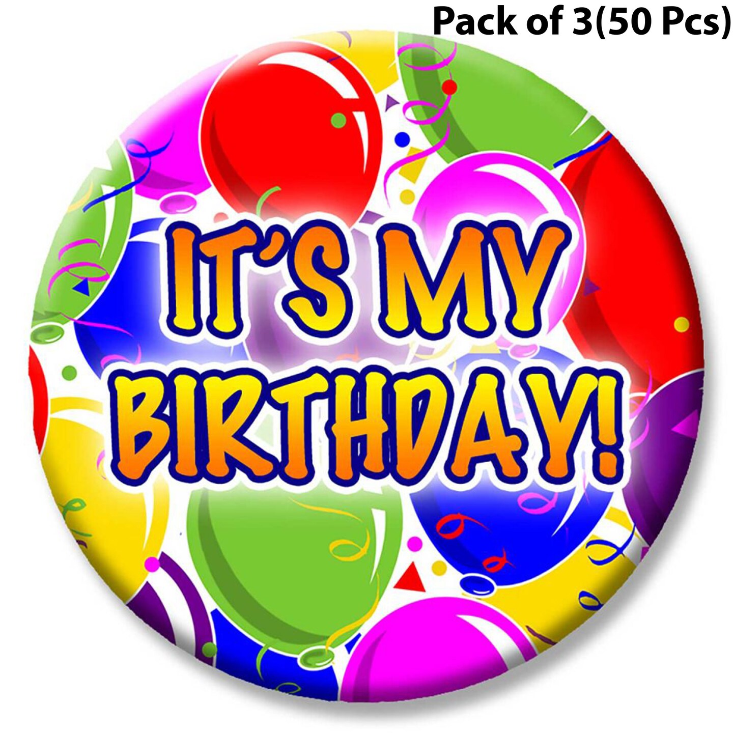 Glamorous 2 1/4 Inch Balloon Party Themed Button - Perfect for Your Celebration | MINA&#xAE;