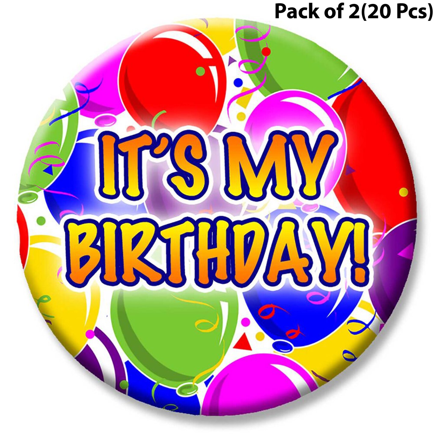 Glamorous 2 1/4 Inch Balloon Party Themed Button - Perfect for Your Celebration | MINA&#xAE;