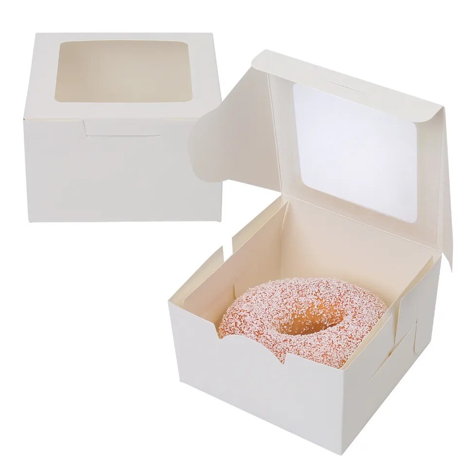 60PCS 4in White Pastry Boxes