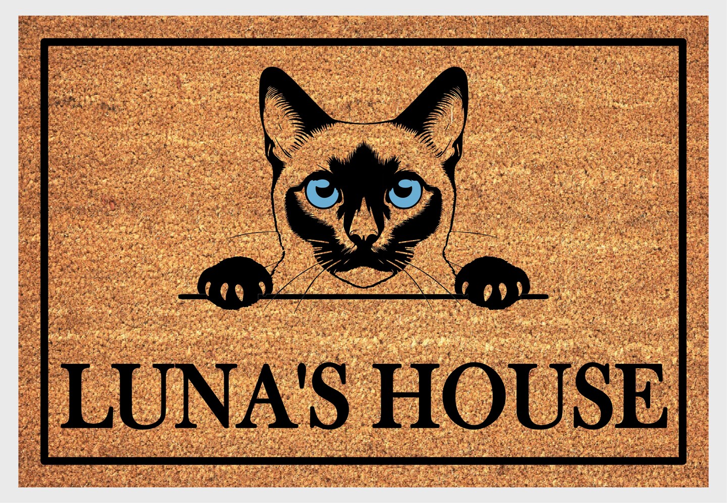 Siamese Cat Doormat Personalized Siamese Cat Welcome Mat