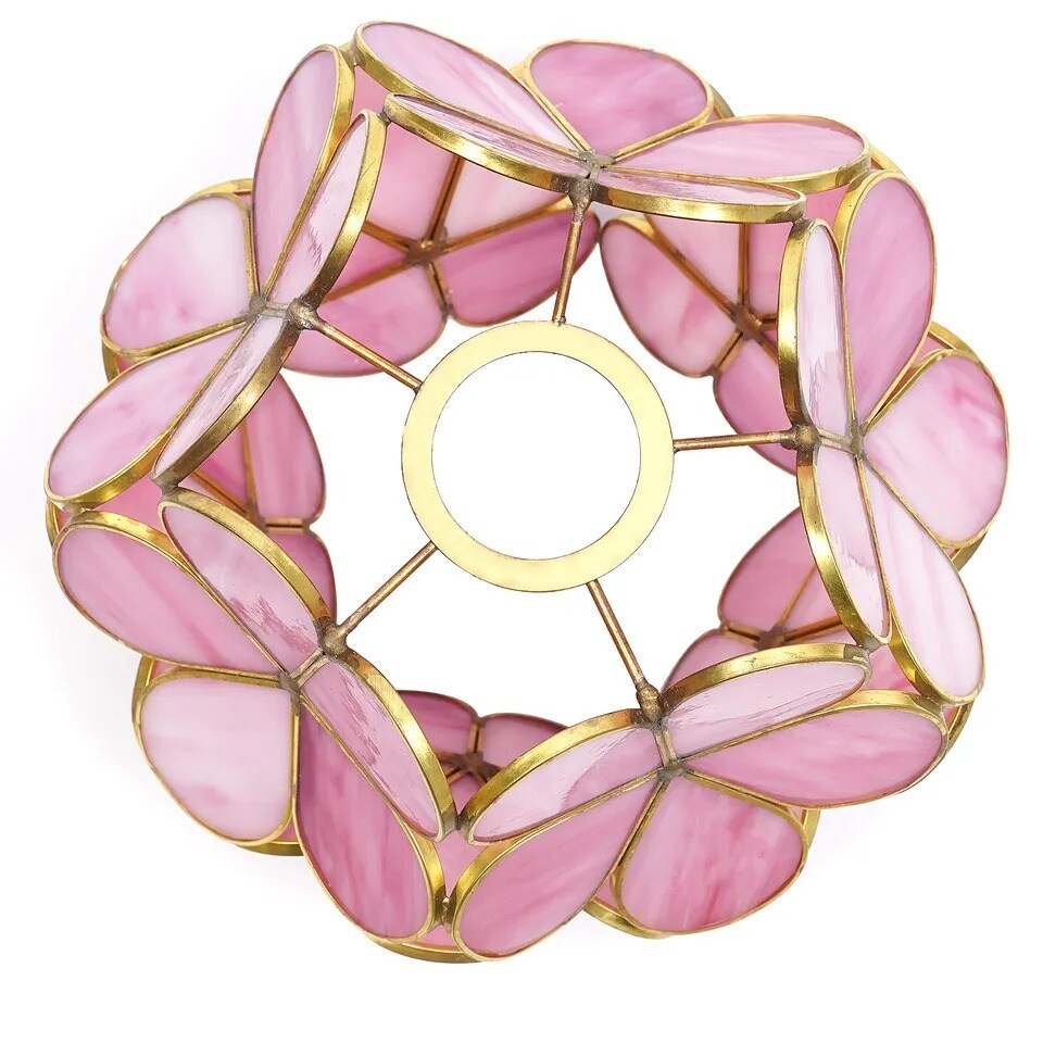 Cherry Blossom Petal Stained Glass Desk Lamp