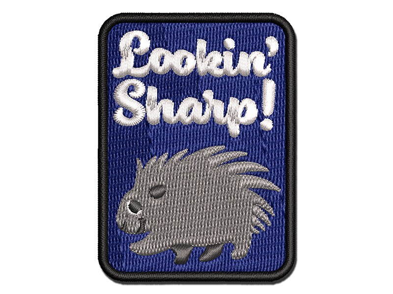 Lookin&#x27; Sharp Porcupine Teacher Student Multi-Color Embroidered Iron-On or Hook &#x26; Loop Patch Applique