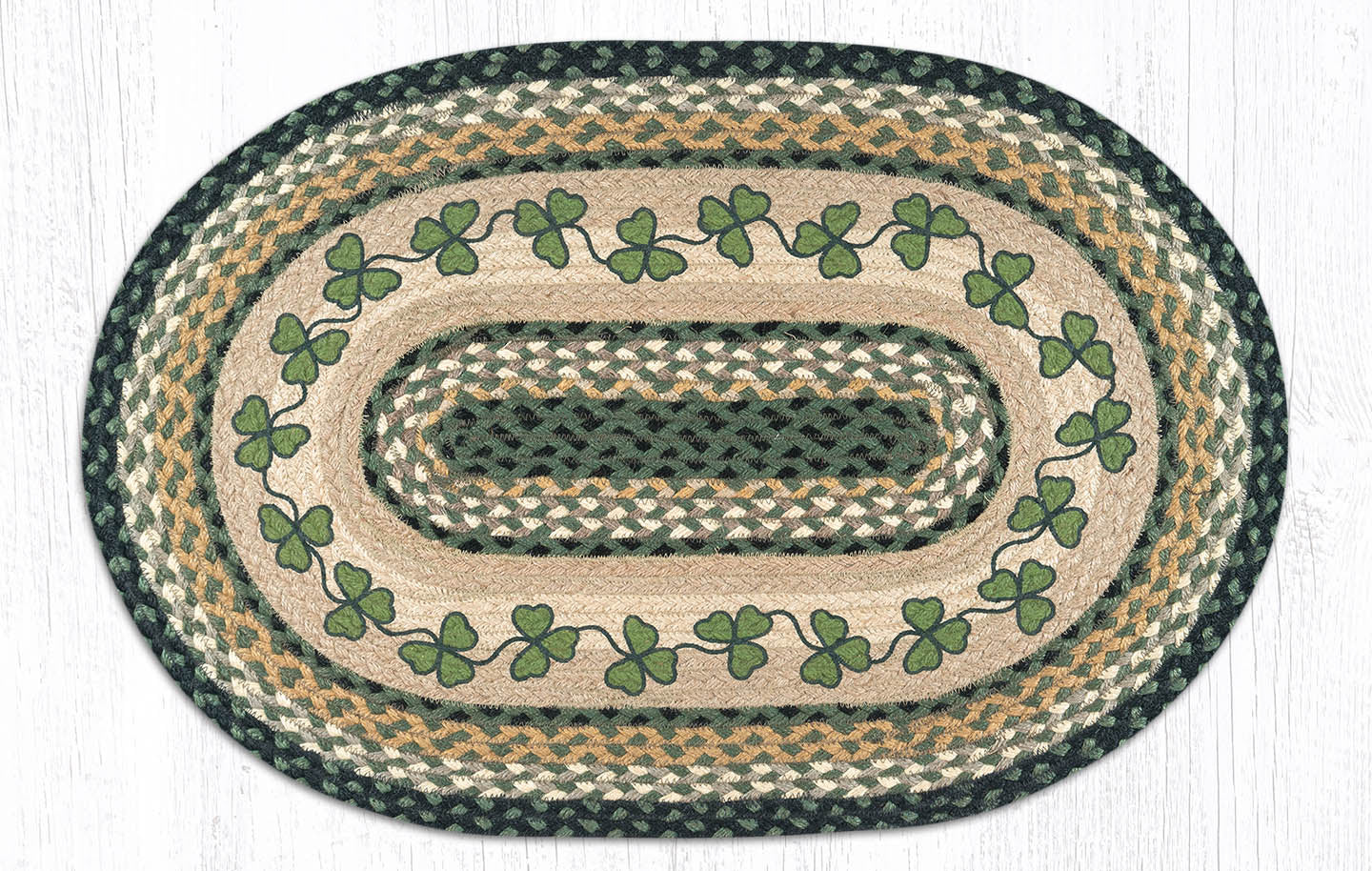 Earth Rugs OP-116 Irish Shamrock Oval Patch 20&#x22; x 30&#x22;