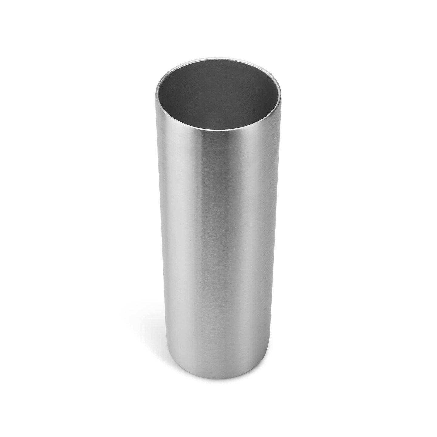 Makerflo 30 oz Skinny Stainless Steel Silver Tumbler with Lid &#x26; Straw | Craft-Ready for DIY Gifts &#x26; Personalization (Epoxy, UV DTF, Vinyl, and Laser Engraving) - Not for Sublimation