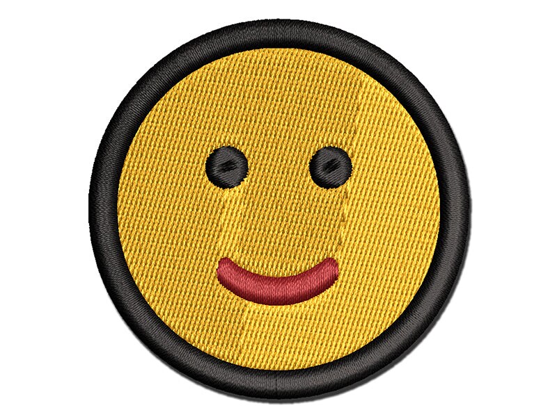 Happy Face Smile Good Job Multi-Color Embroidered Iron-On or Hook ...