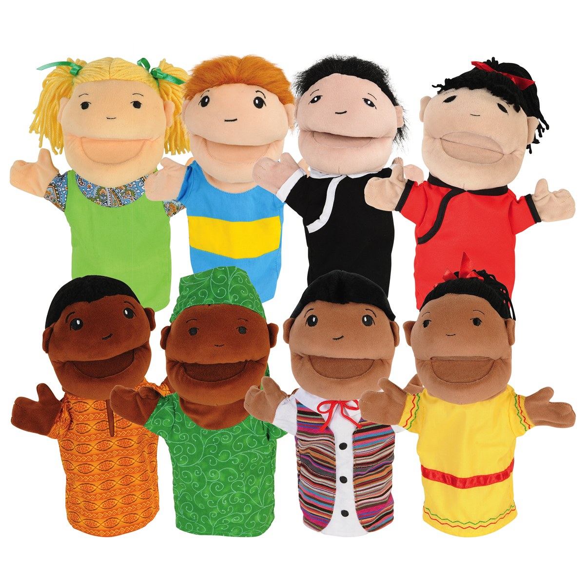 Kaplan Early Learning Company Diversity Puppets - Set of 8