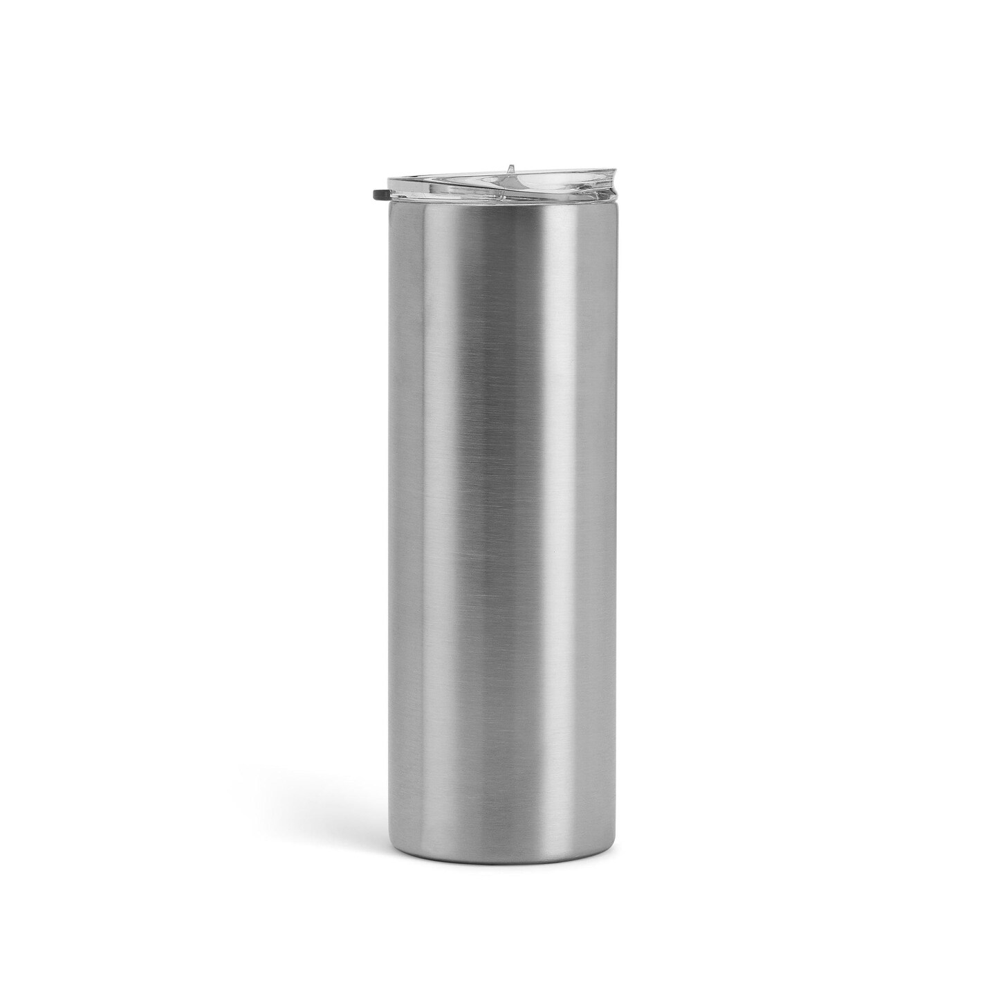 Makerflo Stainless Steel Destash Blank Tumblers - 20 oz, Splash-Proof Lid, Straw, Double Wall Vacuum Insulation, BPA Free - Silver (25 pcs)